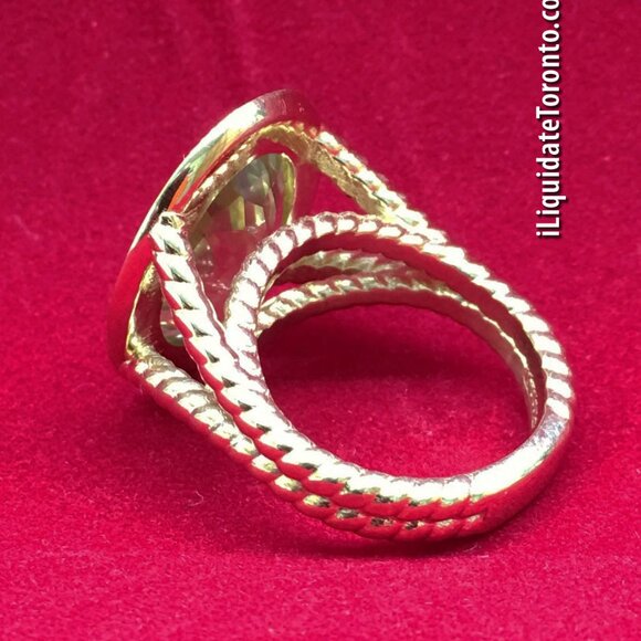 A Statement! Custom Made 18K Yellow Gold, Citrine and Diamond Cocktail Ring - Picture 3 of 14